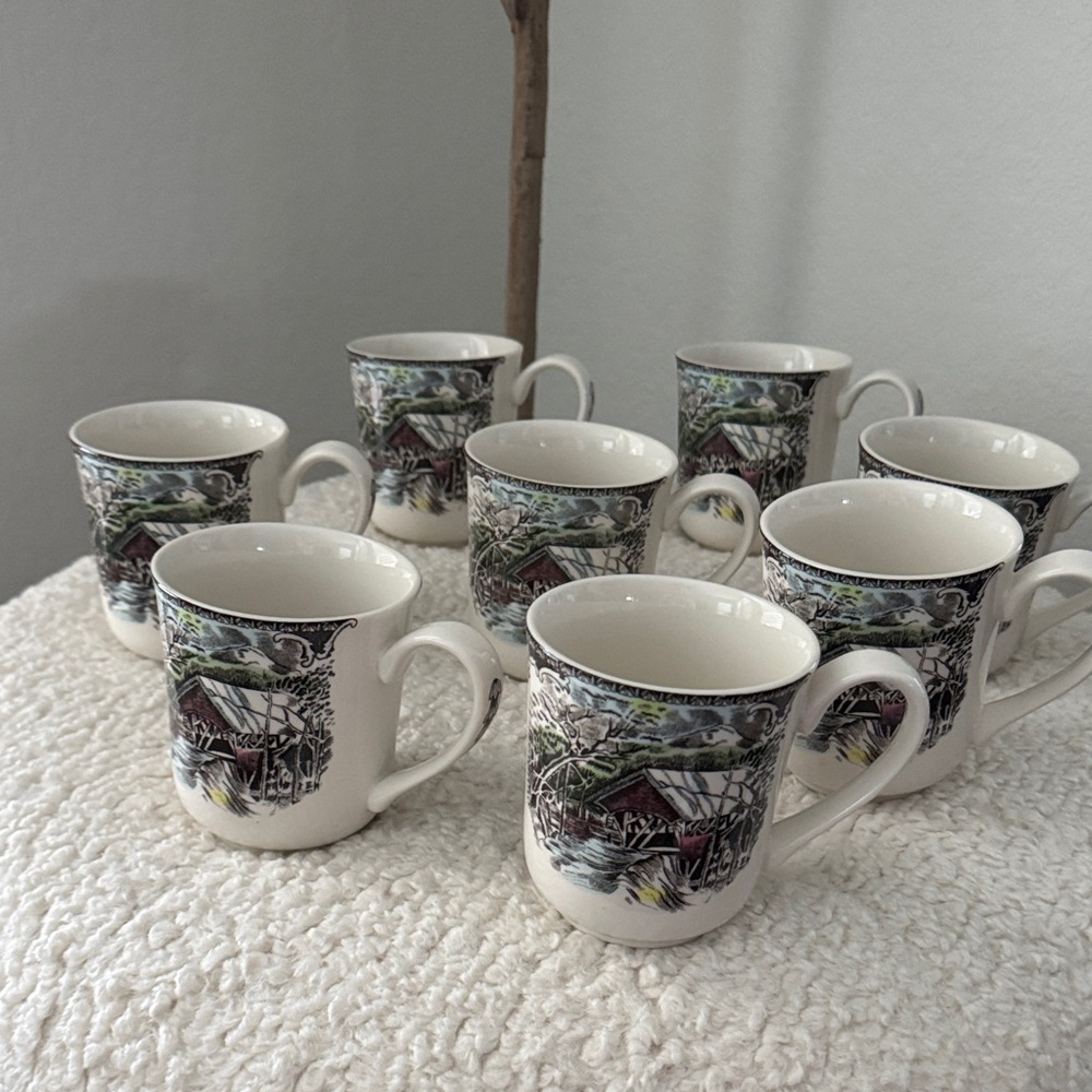 Johnson Brothers The Friendly Village Set of 8 Mugs